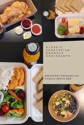 a collage of pictures of different plates of food at Stylish 2 bedroom apartment Morsztynowska street in Kraków