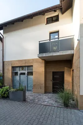 a view of the front of a building at KP Claudia in Wieliczka