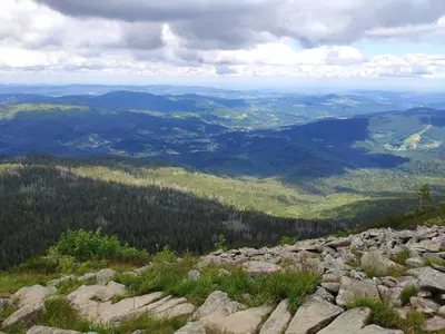 a view from the top of a mountain at Agroturystyka 