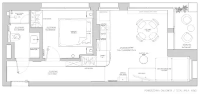 a floor plan of a house with drawings at Rajska Blue Luxury Apartment in Kraków