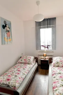 a bedroom with two beds and a window at ANGELS A in Zator