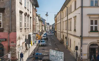 a view of a city street with buildings at Liv Apartments Old Town in Kraków