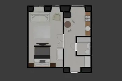 a drawing of a floor plan of a house at HOUSEHOST Apartment: Łazarza II street in Kraków