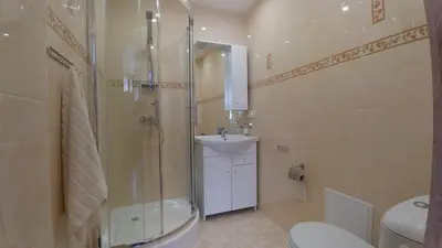 a bathroom with a shower and a sink and a toilet at Róża Pustyni in Chrzanów
