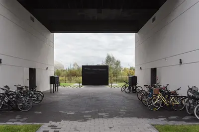 a group of bikes parked in front of a building at City of the Kings-Bijou Apartment in Kraków