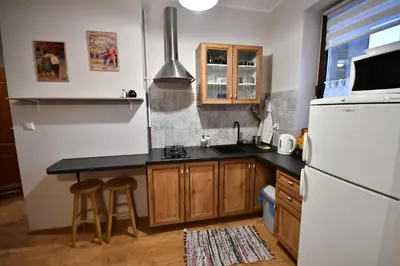 a bathroom with a toilet and a shower and a sink at Apartamenty i Pokoje Kordeczki in Rabka
