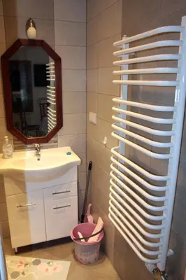 a small kitchen with a sink and a window at Apartament U Jacka 2 in Rabka