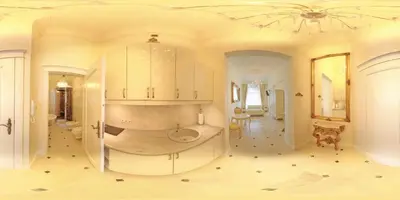 a large room with a kitchen with a ceiling at Only Kraków Apartments in Kraków