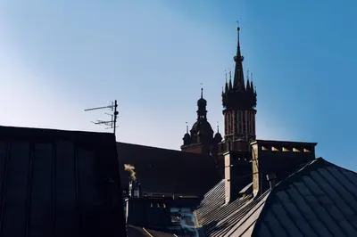 a building with a clock tower on top of it at MK Apartment 100m2 Friends&Family in Kraków