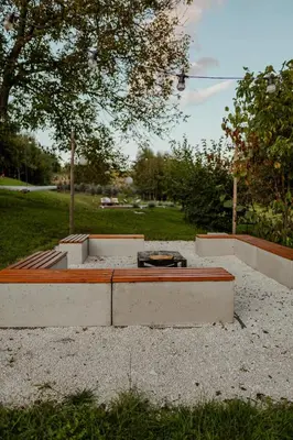 a fire pit in the middle of a park at Zacisze in Morawica