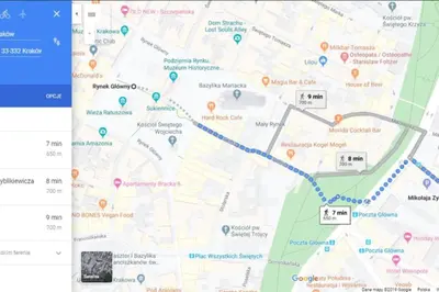 a screenshot of a google map of a subway at Bright&comfy apt -few min to Main Square in Kraków