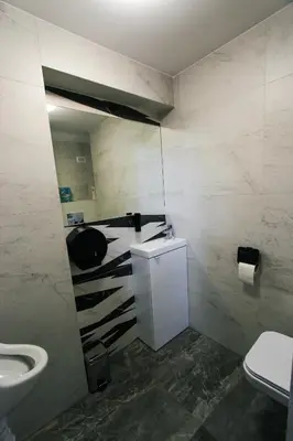 a bathroom with a toilet and a sink at LaVerde - Blisko Przyrody Daleko od Tłumu in Skomielna Czarna