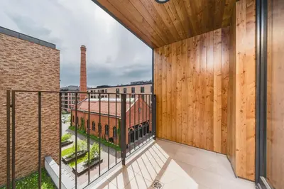 a view from the balcony of a building at Glam Brewery Suite - Deluxe Apartment with Parking - by Upstairs in Kraków