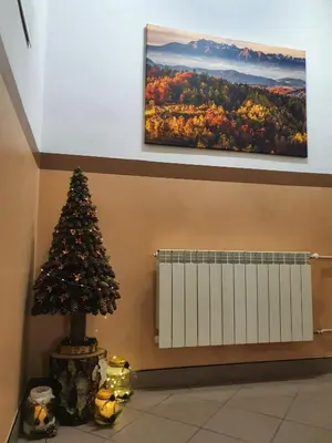 a table with plates of food and a blender at Gorczański Kącik in Ochotnica Dolna