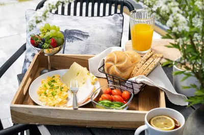 a tray of food on a table with a plate of food at ZATORHOUSE in Zator