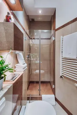 a bathroom with a shower with a toilet and a sink at Szpitalna 20 Apartment nr 8 in Kraków