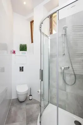 a bathroom with a shower and a toilet at Beautiful apartment, great location, Old Town & Kazimierz in Kraków