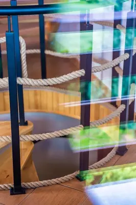 a rope is tied to a metal railing at Willa Sulimówka - wyjątkowy dom na wyłączność Mini SPA in Zakliczyn