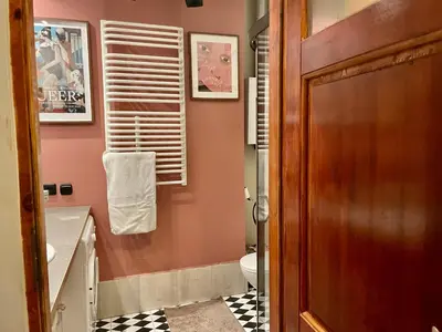 a bathroom with a toilet and a sink at Old Town Krakow! Amazing location & character in Kraków