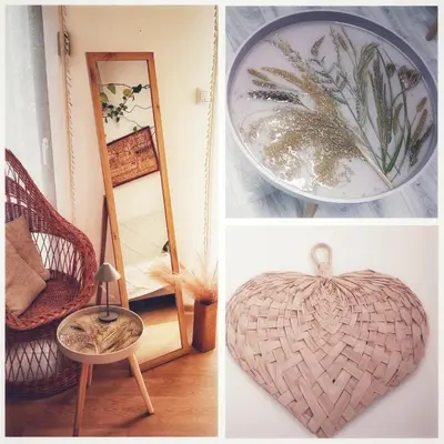 a collage of pictures with a chair and a mirror at Eleonor Accommodation exclusive house in Liszki