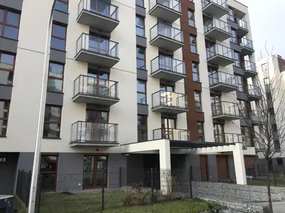 an apartment building with balconies on it at Apartamenty Platinex 2 in Kraków