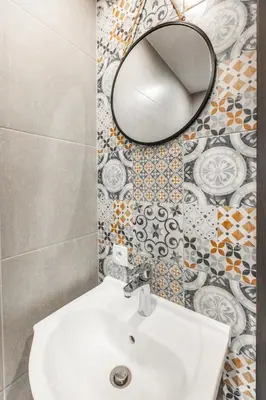 a bathroom with a sink and a mirror at AgroPrzystań in Zubrzyca Górna