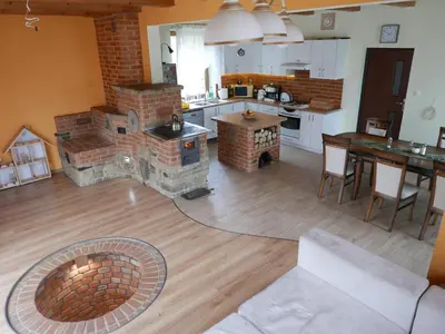 an aerial view of a kitchen and living room at 22 Kąty in Radziemice