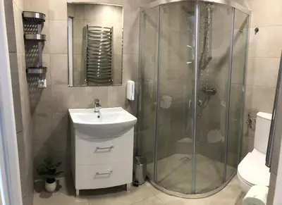 a bathroom with a shower and a sink at Noclegi Bachowice - Zator Energylandia Wadowice in Bachowice
