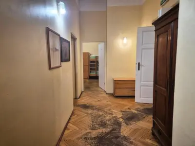 a room with two bunk beds in a room at 50 People Apartment in Kraków