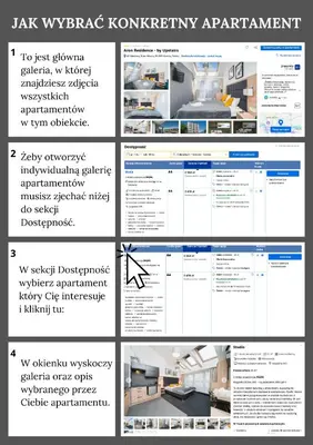 a collage of four pictures of a website at Aron Residence - by Upstairs in Kraków