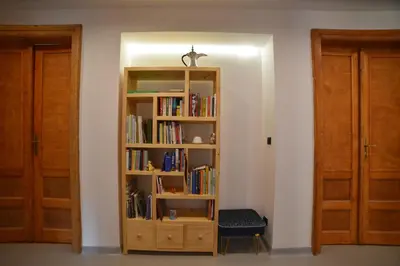 a hallway of a house with a door and a hallwayngth at Designer Apartment 110m2 with King Size Beds & Equipped Kitchen in Kraków