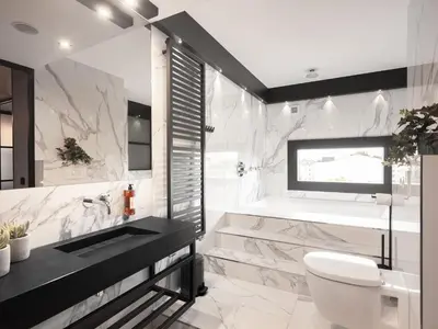 a bathroom with a toilet and a sink at Art Penthouse with Jacuzzi - Krakow Center in Kraków