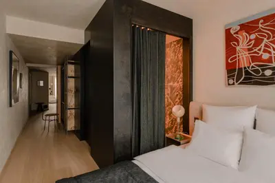 a bathroom with a shower and a sink at Warszauer Hotel in Kraków