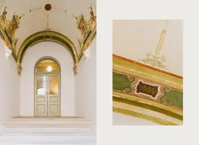 a building with a door and a painting at Old Town Krakow in Kraków