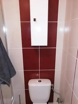 a bathroom with a toilet with a light above it at Apartament Skawina in Skawina