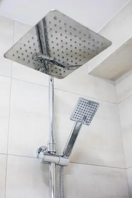 a shower with a shower head in a bathroom at Apartamenty,pokoje Paholski in Zubrzyca Górna