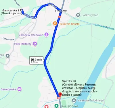 a map of the proposed upgrade to the crosstown bypass at Domek z jacuzzi Cztery Pory Roku in Czchów