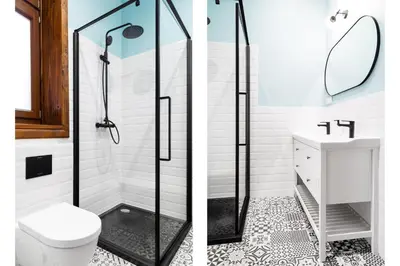 a bathroom with a shower and a toilet at Magnificent Apartments Zyblikiewicza 11a, central location in Kraków