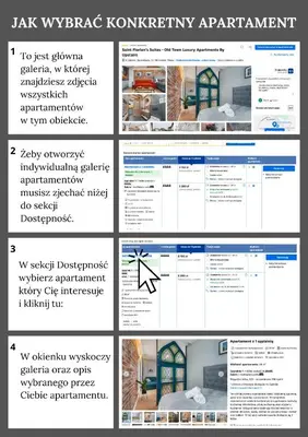 a collage of four different pictures of a website at Saint Florian's Suites - Old Town Luxury Apartments - by Upstairs in Kraków