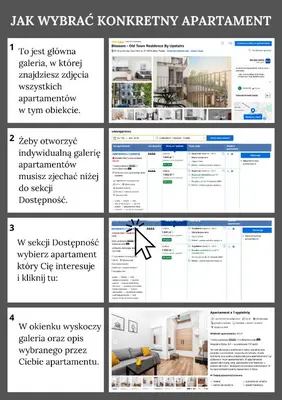 a collage of four pictures of a website at Blossom - Old Town Residence - by Upstairs in Kraków