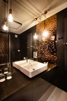 a bathroom with a white sink and a mirror at Art Boutique in Kraków