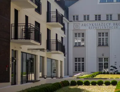a rendering of an apartment building at Apartments Browar Kleparz by Noclegi Renters in Kraków