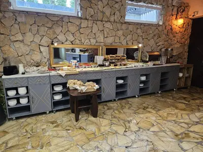 a counter in a room with a counter at Hotel Galicja SPA Wieliczka in Wieliczka