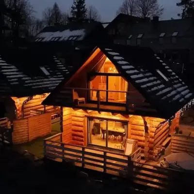 Domek z bali drewnianych w górach Jacuzzi & Balia - Osada Chełm