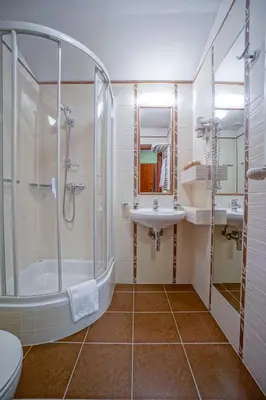 a bathroom with a shower and a sink and a toilet at Farmona Hotel Business & SPA in Kraków