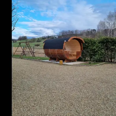 a large wooden boat sitting on the side of a road at Wy_spa_Podolany in Gdów
