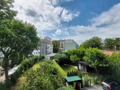 an overhead view of a city with trees and buildings at Krakowska Awangarda - Close to the Old Town in Kraków