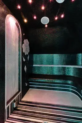 a set of stairs in a room with lights at Jasmin Complex Resort & Spa in Krzeszów Dolny