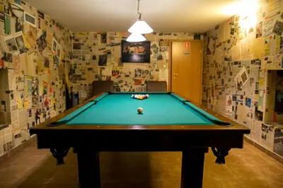 a billiard room with a pool table in it at Hotel Solny in Wieliczka