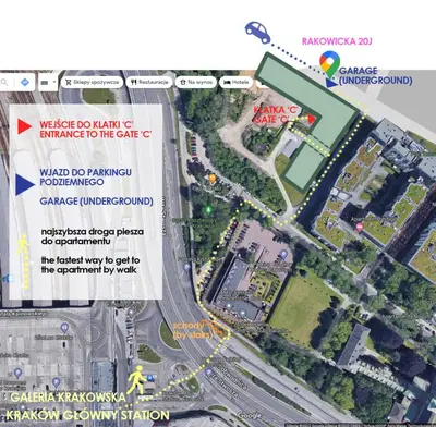 a map of the proposed improvements to the interchange at #2 OLIVE Apartment City Center FREE GARAGE in Kraków